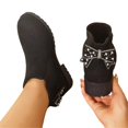 thumbnail image 1 of LRGSHF Women's Ankle Boots Chunky Low Heels Booties Slip On Elastic Fall Short Boots Round Toe Solid Faux Suede Casual Booties Back Bow Decor Non-Slip Comfortable Walking Shoes, 1 of 5