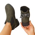 thumbnail image 1 of LRGSHF Women's Ankle Boots Chunky Low Heels Booties Slip On Elastic Fall Short Boots Round Toe Solid Faux Suede Casual Booties Back Bow Decor Non-Slip Comfortable Walking Shoes, 1 of 5