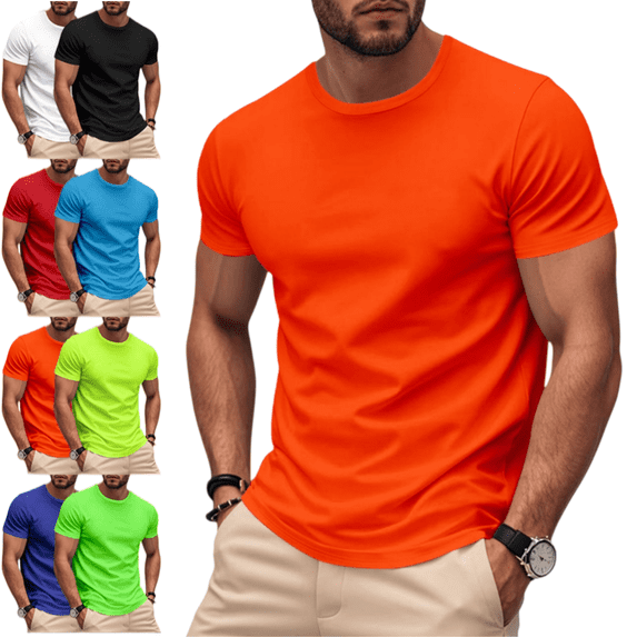 LRGSHF Workout Shirts for Men Casual Quick Dry Athletic Short Sleeve Moisture Wicking Soft Summer T-Shirts Crew Neck Lightweight Tops