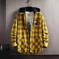 LRJTENG Men Shirts Mens Fashion Simple Solid Pocket Lattice Cardigan