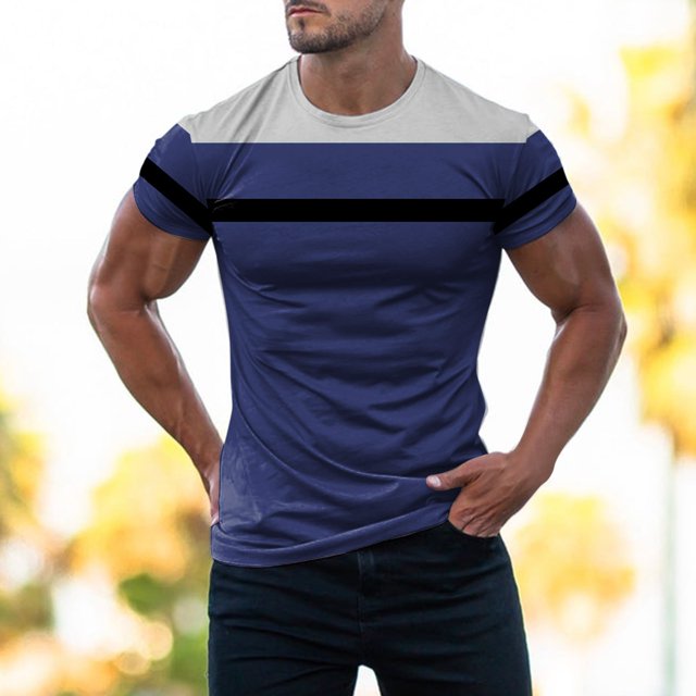 LRJTENG Men T Shirts Mens Fashion T Shirt Short Sleeve Crewneck Muscle