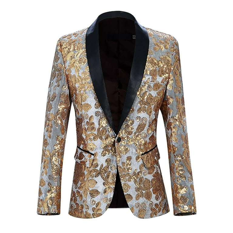 Silver and black mens blazer sales