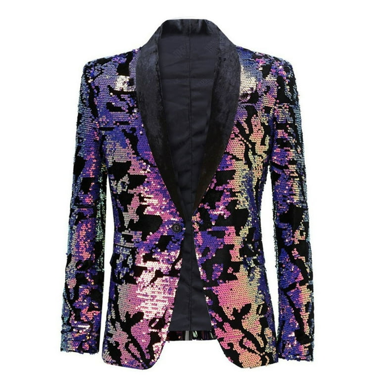 Purple sequin blazer mens deals