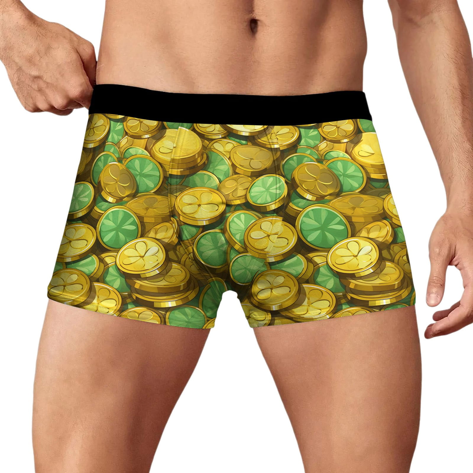 LRJTENG Mens Underwear Breathable Trend Novel Digital 3D Printed