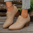 LRJTENG Women's casual shoes Women's Foreign Trade Autumn Coarse Heel