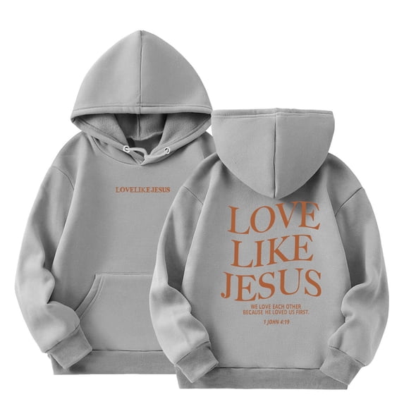 LRKMVD Jesus Loves You Boys Girls Hoodie Christian Faith Religious God Tops Pullover Sweatshirt Long Sleeve