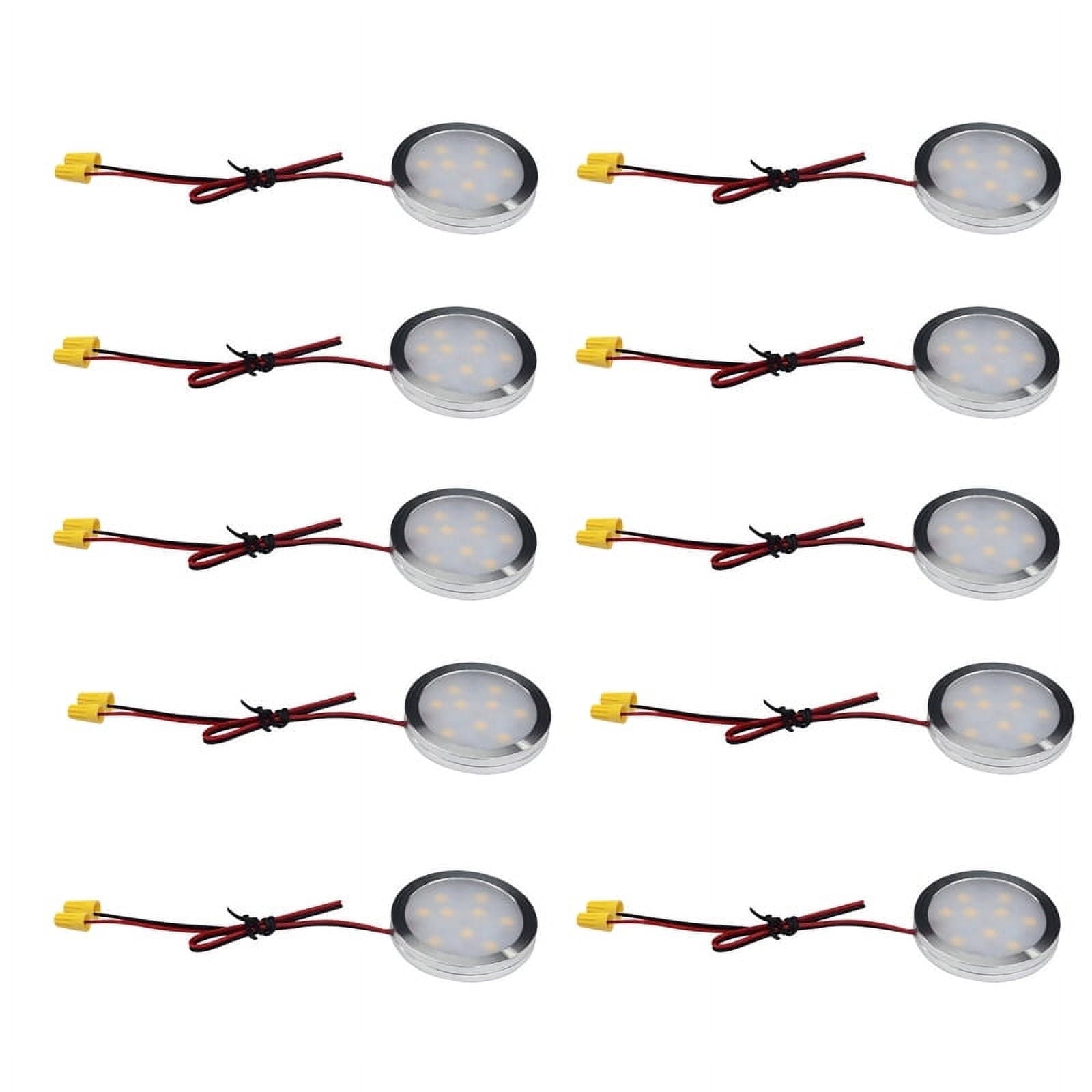 Under Cabinet LED Lighting Slim Aluminum 2W 30cm Hardwired Round Shape Flat Puck Lights Warm White