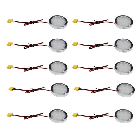 Under Cabinet LED Lighting Slim Aluminum 2W 30cm Hardwired Round Shape Flat Puck Lights Warm White