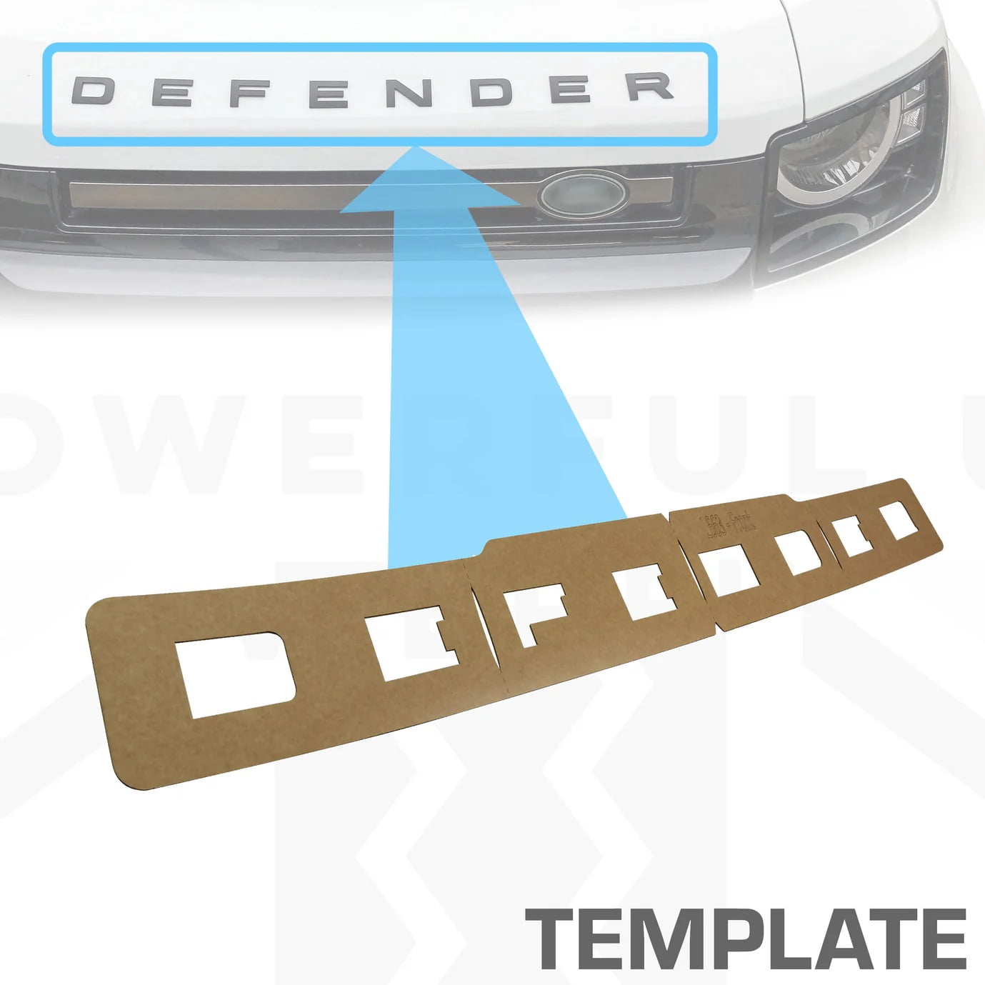 Defended Lettering LRNJ MOTORWORKS FRONT LETTERING TEMPLATE COMPATIBLE WITH LAND ROVER ...