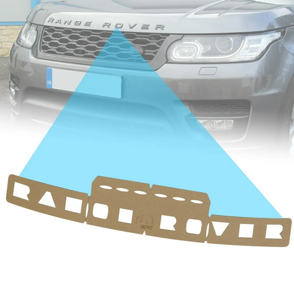 LRNJ MOTORWORKS FRONT LETTERING TEMPLATE COMPATIBLE WITH LAND ROVER RANGE ROVER SPORT L494 2014-2022, PART # TMP494-FRONT