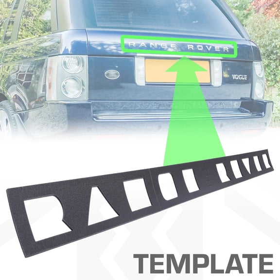 LRNJ MOTORWORKS REAR TAIL LETTERING TEMPLATE COMPATIBLE WITH LAND ROVER RANGE ROVER L322 2002-2012 FULL SIZE BODY MODEL, PART # TMP322-REAR