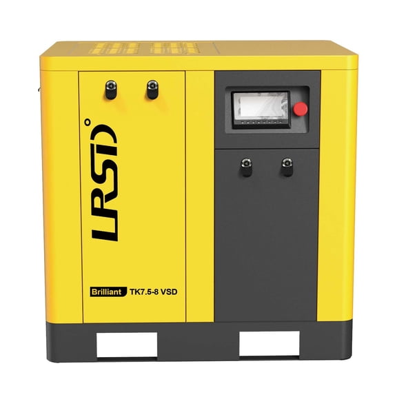 LRSD Industrial Rotary Screw Air Compressor 460V/3PH 7.5KW/10HP 125PSI 37.5CFM Variable Speed Frequency Screw Air Compressor for Small Machining and Fabrication Workshops, Automotive Industry