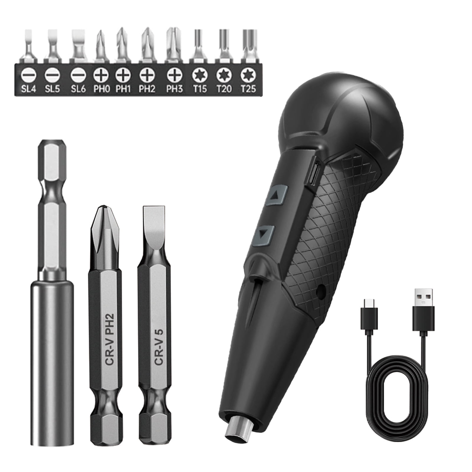 LRSE Electric Screwdriver Set,3.7V Rechargeable \u0026 Cordless Mini Screwdriver with 13 Magnetic Bits \u0026 LED Light for Electronic, Home Repair KitBlack