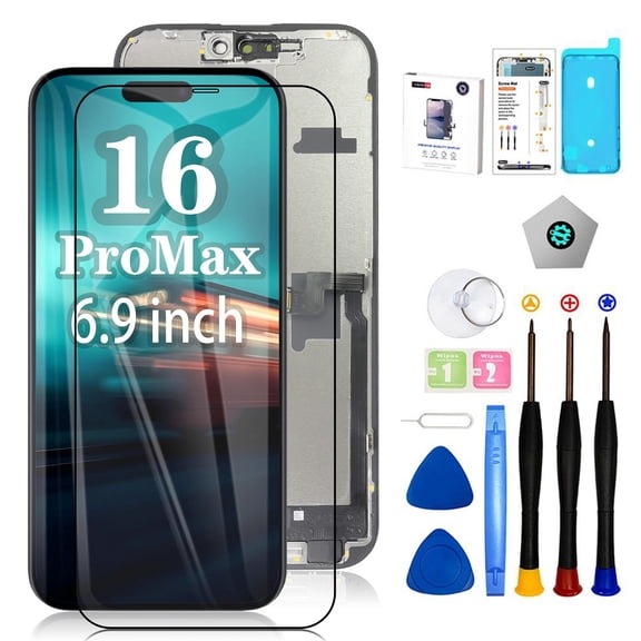 LRSE For iPhone 16 Pro Max Screen Replacement 6.9 inch, LCD Display 3D Touch Screen Digitizer with Repair Tools+Waterproof Seal+Screen Protector for A3296,A3084,A3295,A3297