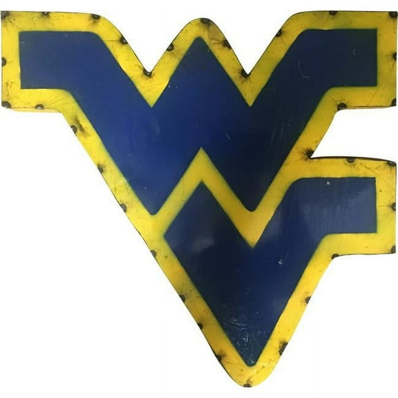 West Virginia "WV" Logo Recycled Metal Wall Decor
