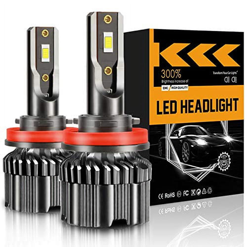  KATUR Ampoule H11 LED 20000LM, 100W 400% Lumière 6000K Blanc Anti  Erreur Kit de Conversion LED H8 H9 Phares, 1:1 Mini Taille Plug and Play  pour Rechange Lampes Halogènes(Pack de 2)