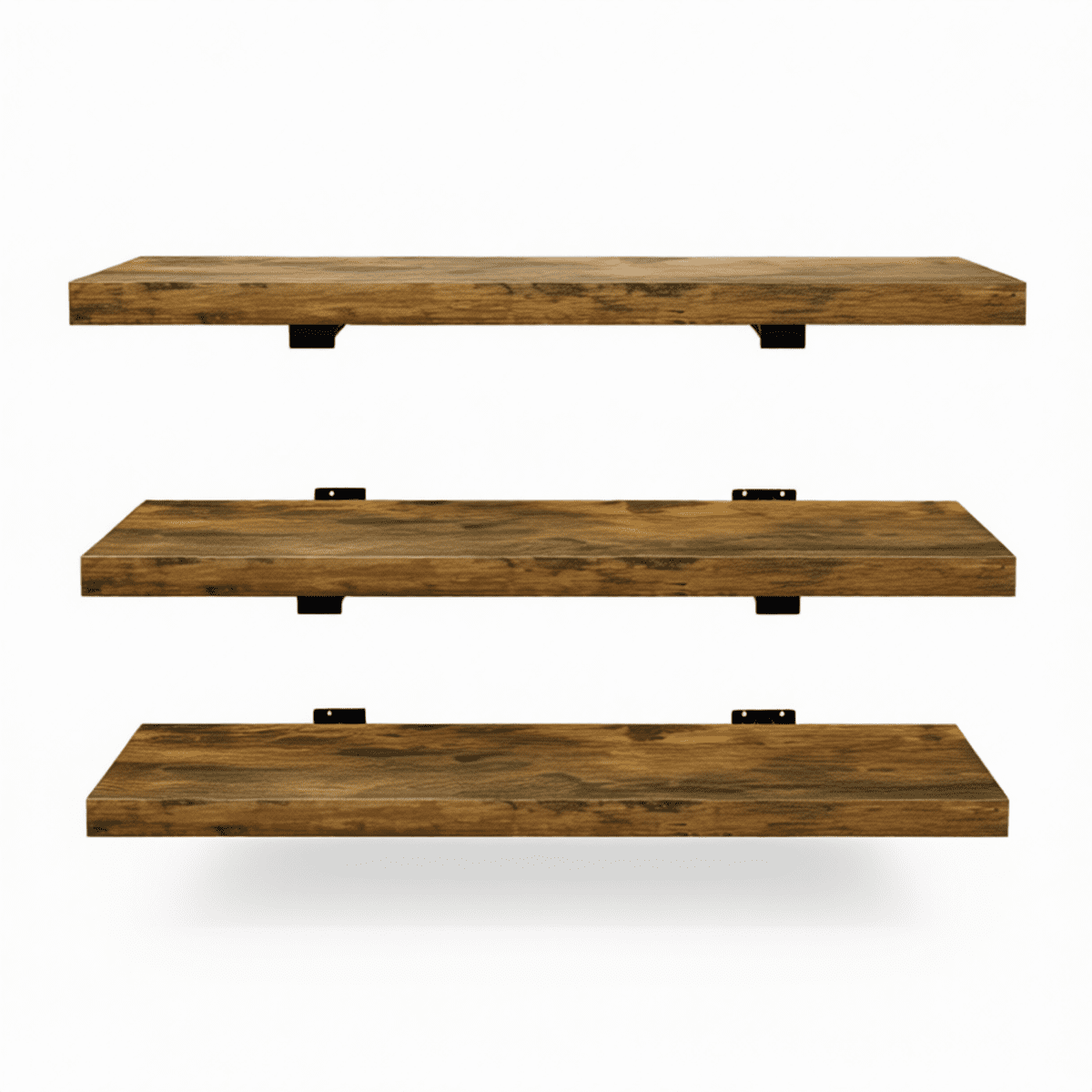 Medical Sign Rn LRUNE 24-inch Floating Wall Shelves - Rustic Brown, 3-Pack for Bathroom ...