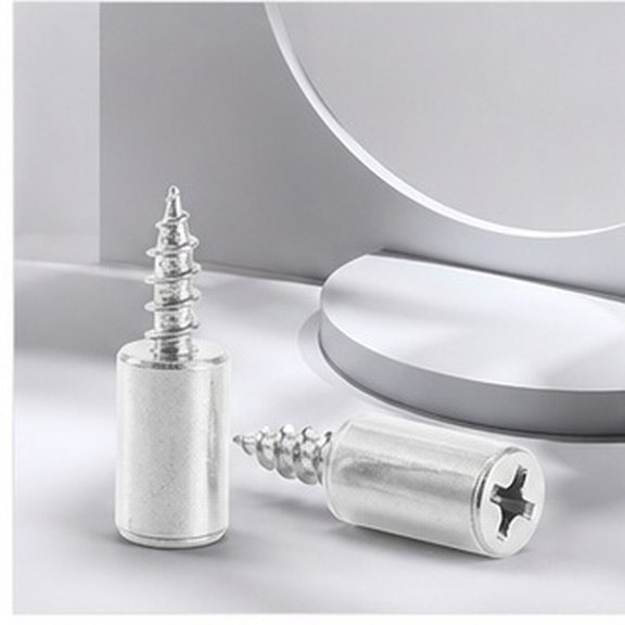 LRXIYODE 100Pcs Self Tapping Screw Cabinet Support with Rubber Sleeve for Shelves, Furniture, Plated Silver Metal