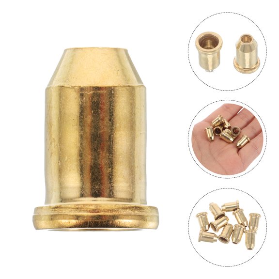 LRXIYODE 10Pcs String Ferrules for Musicians and Repair Technicians Electric Guitar Parts Golden 11.8X7.9X7.9in