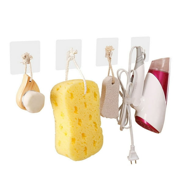 LRXIYODE 12Pcs Clear Adhesive Hooks for Home Decoration Self Adhesive Strong and Reusable