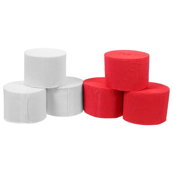 LRXIYODE 6Pcs Colored Crepe Paper Rolls Streamers Party Garland Cuttable Lightweight Decor for Festive Events
