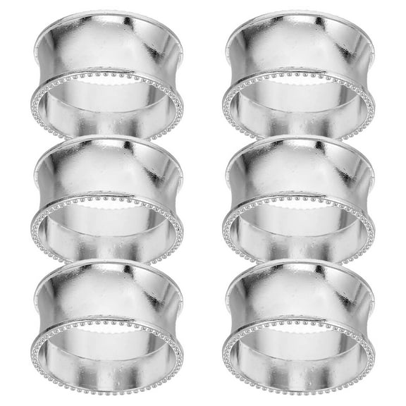 LRXIYODE 6Pcs Rhinestone Napkin Rings in Silver for Casual Dinners and Holiday Gatherings Bling Napkin Ring