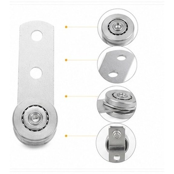 LRXIYODE Car Side Curtain Track Pulley with Canvas Tarp and Plated Silver Roller for Trailer Window Covering