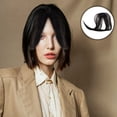 LRXIYODE Clip in Curtain Bangs Human Hair Brown Breathable Base for ...