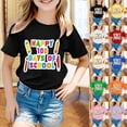 thumbnail image 1 of LRen 100 Days Of School Shirt Cute Letter Print Preppy T Shirt Top Trendy Kids Kindergarten Celebration Gifts Tees Tops Back To School Shirt for 10-11 Years, 1 of 5