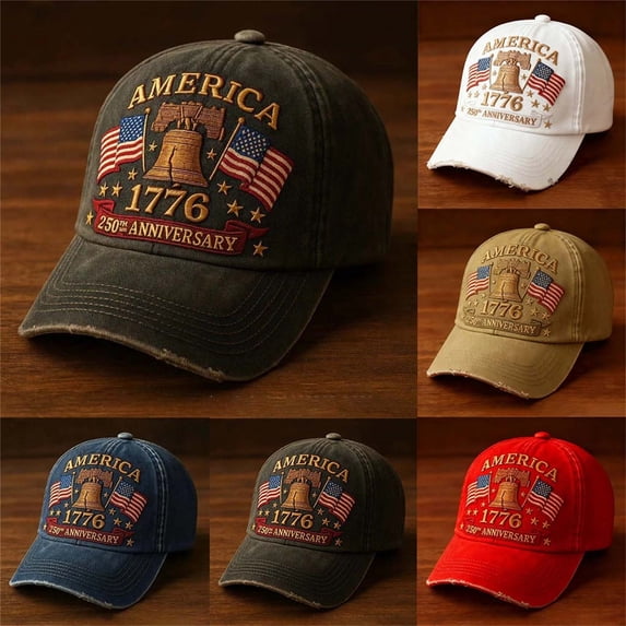 LRen 250 Anniversary Usa Hat Baseball Hat,250th United States Anniversary Hat Printed Patriotic Baseball Cap for Men Women 250 Year American Anniversary Hat