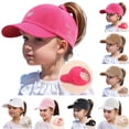 thumbnail image 1 of LRen Adjustable Kids Baseball Cap with Ponytail Hole Lightweight Breathable Sun Hat for Outdoor Sports and Daily Wear White, 1 of 4
