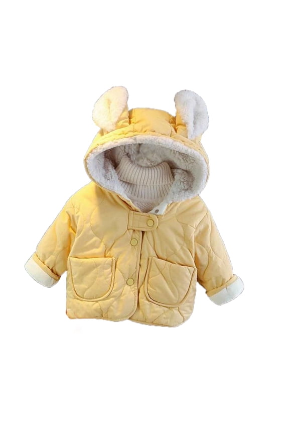 Baby Girl Boy Winter Fleece Coats Toddler Warm Puffer Jackets Kids Down Outerwear,A-Yellow,0-3 Months