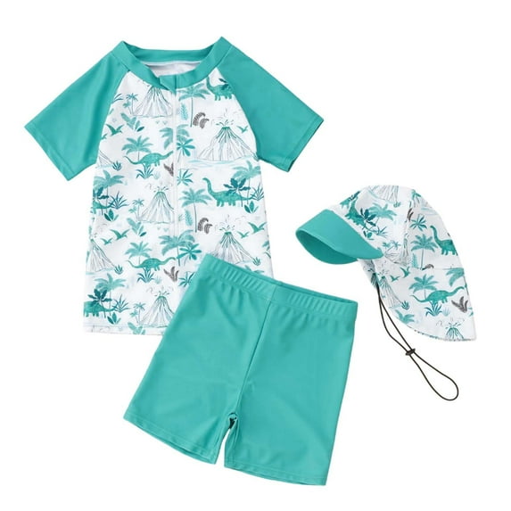 LRen Bathing Suits for Boys Size 6-7 Cartoon Printed 2 Piece Bathing Suits for Kids Summer Beach Casual Fashion Loose fit Bathing Suit Kids Swimsuit Youth Swimwear