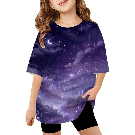 LRen Big Sister Shirts for Girls 3D Print Graphic Funny Colorful Crewneck Summer Tee Shirts for Kid Back To School Clothes