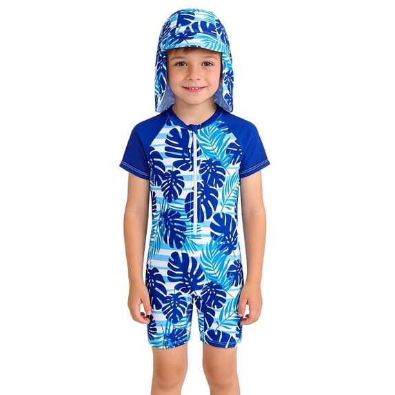 LRen Boy Swimsuits Graphic Print Two Piece Swim Suit Boys Beach Casual Casual Fashion Loose fit Kids Bathing Suits Toddler Boy Swimsuit Swimwear