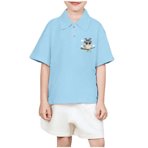 LRen Boys Button Down Shirts Size 14 Stretch Collared School Uniform Shirts Short Sleeve Shirts Boys Loose Fit Basic Tee Boys' Button Down Shirt Summer Tops Tees
