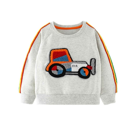 LRen Boys Hoodies Sweatshirts Kids Pullover Long Sleeve Crewneck Top Soft Comfortable Toddler Boys Casual Wear Cartoon Print Autumn Winter Multicolour 7-8 Years