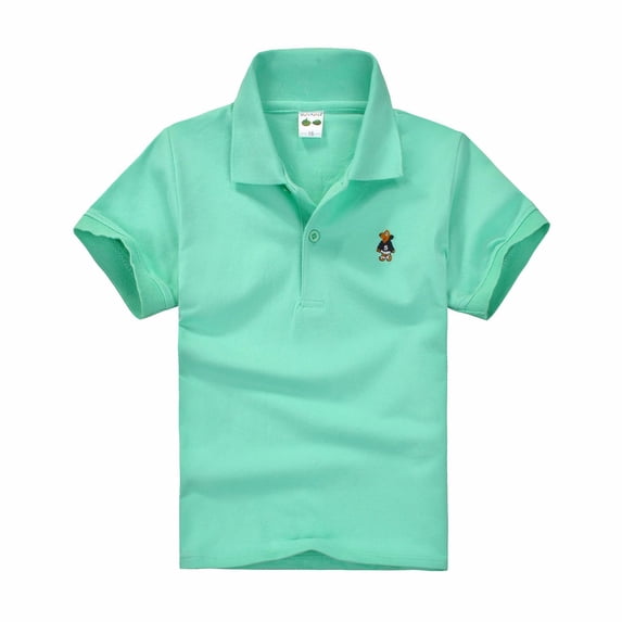 LRen Boys Polo Shirt, Kids Polos School Uniform Tops, Boys Girls Casual Solid Color Short Sleeve Summer Outdoor Sports T-Shirt Back to School Clothes