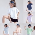 thumbnail image 1 of LRen Boys Rash Guard Short Sleeve Swim Shirts Youth Kids UPF 50+ Sun Shirts Sports Fishing Surf Water Beach Tee Kids Girls Rashguard Summer Tops, 1 of 8