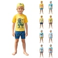 thumbnail image 1 of LRen Boys Rash Guard Swim Set with Swim Trunks Bathing Suit Short Sleeve Swim Shirt Quick Dry Swimsuit Kids Swimwear, 1 of 9
