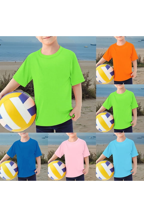 Boys Rash Guard Swim Shirts Short Sleeve Athletic Shirts Quick Sun Swimwear Youth Kids Rashguard Water Shirt for Beach Surfing Outwear