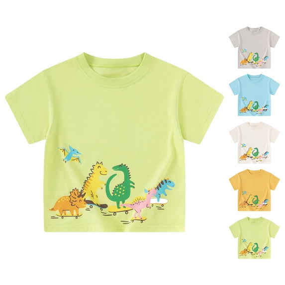 LRen Boys Short Sleeve T Shirts Kids Summer Casual Graphic Print Crewneck Tees Fashion Tops