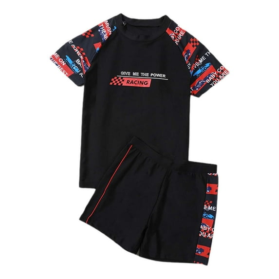 LRen Boys Swim Set Size 6 Cartoon Dinosaur Boy Swim Set Summer Outdoor Swimming Short High Stretch Comfortable Swim Trunk for Boys