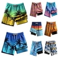thumbnail image 1 of LRen Boys Swim Trunks with Boxer Brief Liner Toddler Boy Swim Trunks Stretch Summer Beach Pool Swimming Shorts Swimwear, 1 of 4