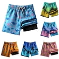 thumbnail image 1 of LRen Boys Swim Trunks with Compression Liner Boys Swim Suits Boxer Brief Drawstring Stretch Summer Beach Shorts, 1 of 4