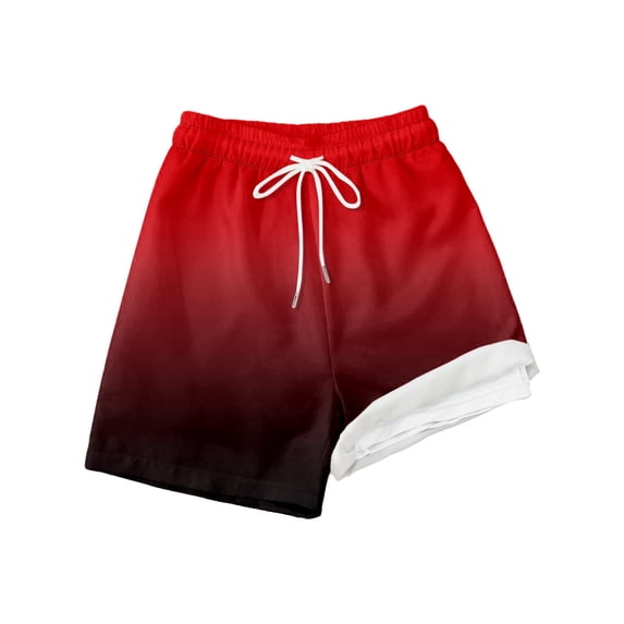 LRen Boys Swim Trunks with Compression Liner Cartoon Printed Bathing Suit Quick Dry UPF 50+ Swim Shorts 5-15T