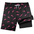 thumbnail image 1 of LRen Boys Swim Trunks with Compression Liner, High Stretch Drawstring Swim Shorts with Prints Soft Boys Swimsuits for Beach Pool 5-16Y, 1 of 4