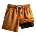 thumbnail image 1 of LRen Boys Swim Trunks with Compression Liner Kids Quick Dry Beach Shorts Stretch Casual Bathing Suit with Boxer, 1 of 3