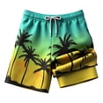thumbnail image 1 of LRen Boys Swim Trunks with Compression Liner Stretch Quick Dry Swim Shorts Drawstring Beach Swimsuit with Pockets 5-14Y, 1 of 3