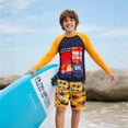 thumbnail image 1 of LRen Boys Swimsuit Boys Long Sleeve Swimsuit 2 Piece Set, UPF 50+ Sun Protection Rash Guard with Swim Trunks, Toddler & Kids Swimwear Set, 1 of 6
